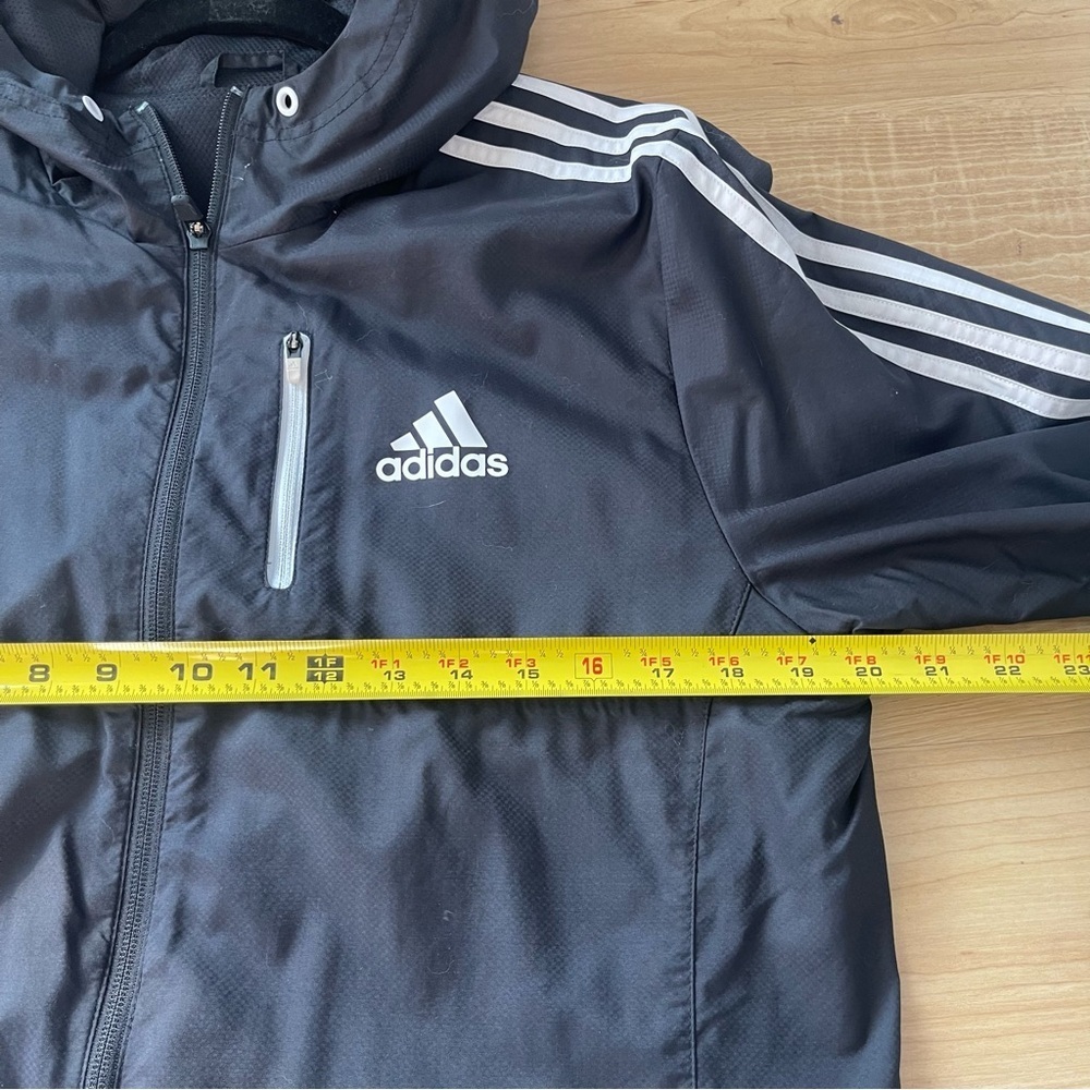Adidas Black White Full Zip Training Windbreaker Jacket Size Medium Unisex - Picture 6 of 7